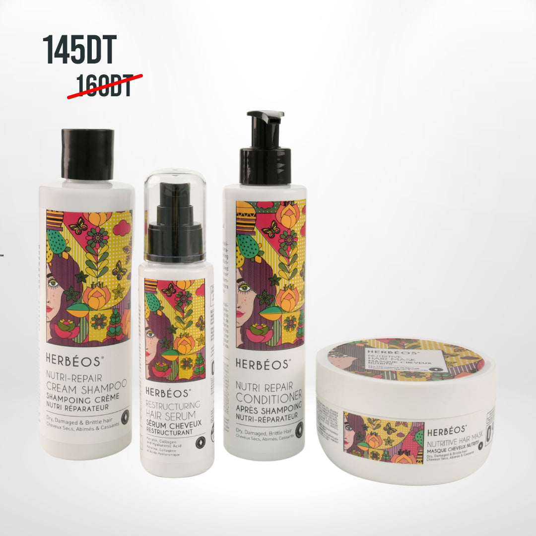 HERBÉOS™ | Pack Nutri-Réparateur pour cheveux secs, abimés & cassants