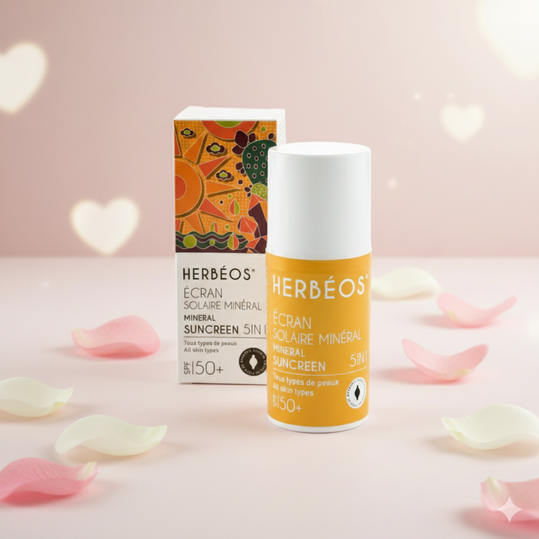 HERBÉOS™ | Écran Solaire Minéral 5 en 1 SPF 50+ 40 ml