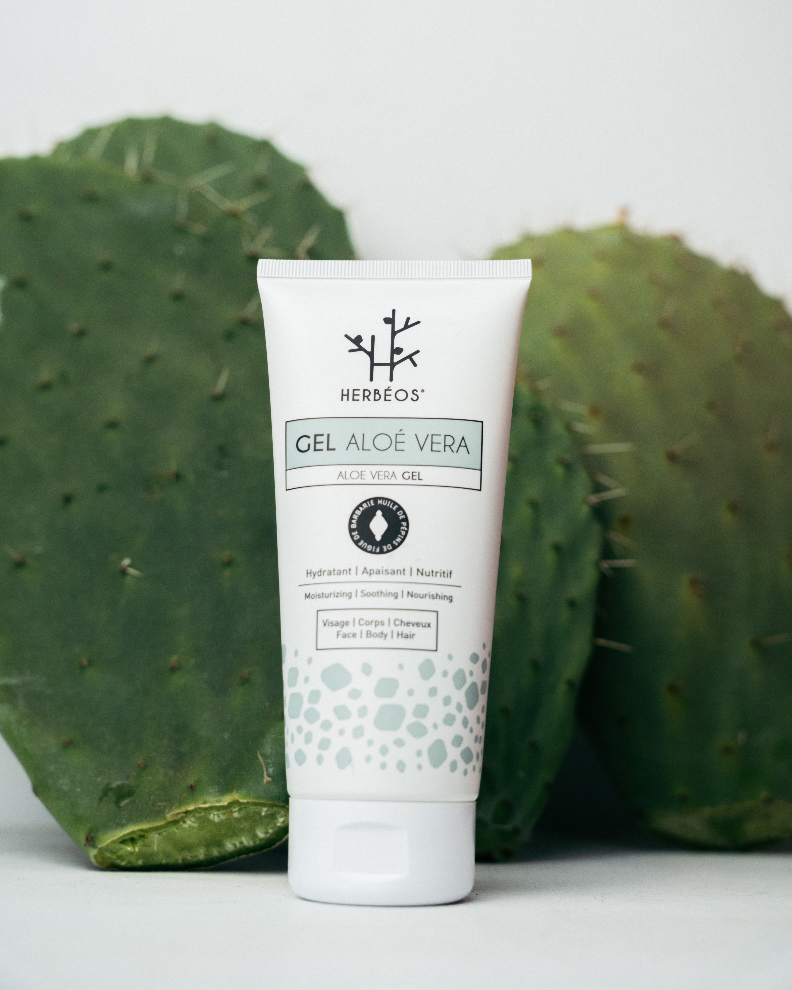 HERBÉOS™ | Gel Aloé Vera à L'huile De Pépins De Figue De Barbarie & au collagène marin 200 ml