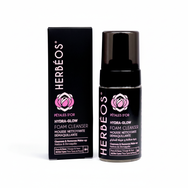 Hydra Glow – Mousse Nettoyante Démaquillante Pétales d'Or 120 ml