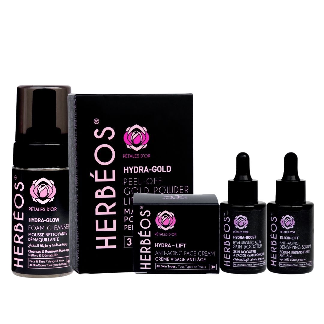 HERBÉOS™ | Kit Pétales d’Or – Rituel Visage Anti-Âge & Éclat