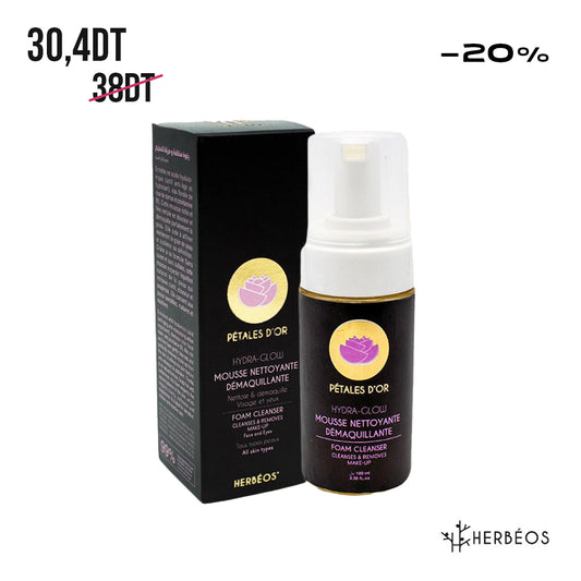 HERBÉOS™ | Hydra Glow - Mousse nettoyante Démaquillante 100 ml