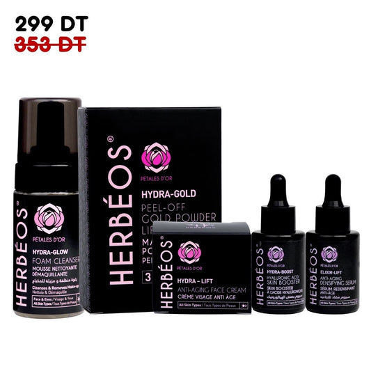HERBÉOS™ | Kit Pétales d’Or – Rituel Visage Anti-Âge & Éclat