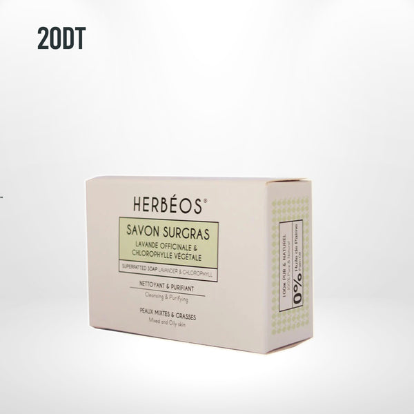 HERBÉOS™ | Savon Surgras Nettoyant Purifiant Peaux Mixtes à Grasses 100 gr