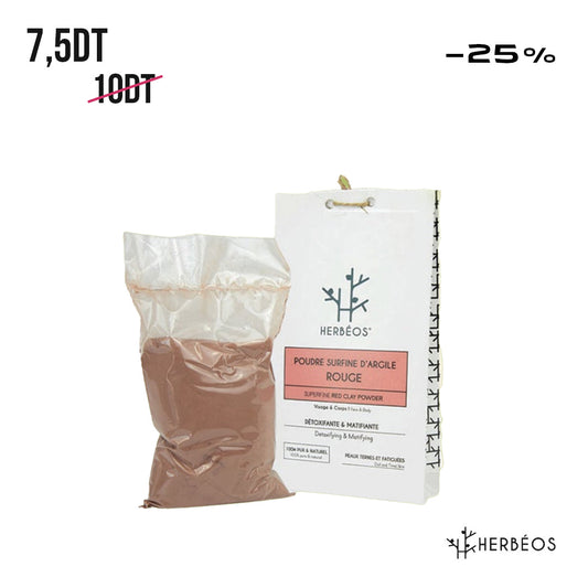 HERBÉOS™ | Argile Rouge Surfine Pour Ternes et Fatiguées 200 gr