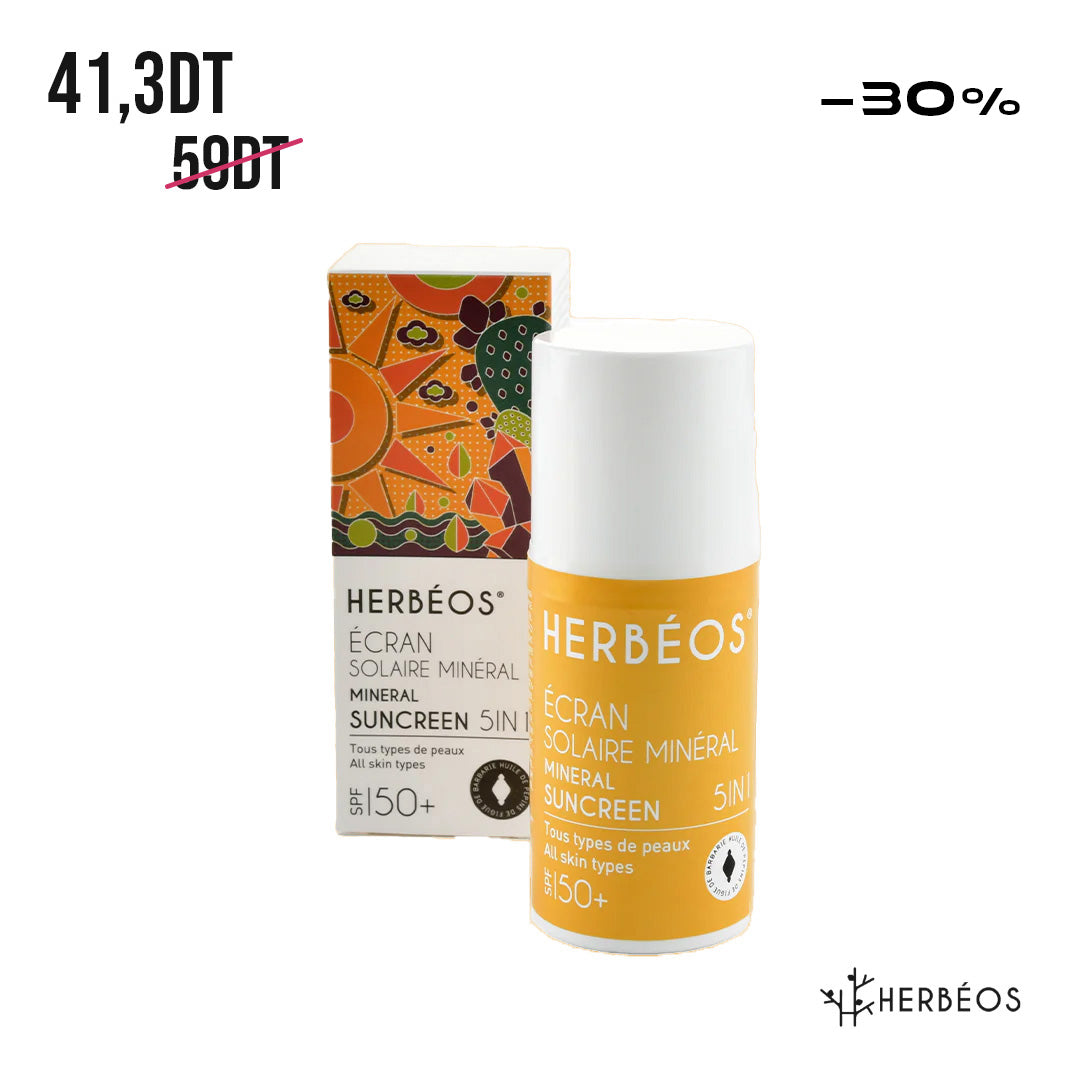 HERBÉOS™ | Écran Solaire Minéral 5 en 1 SPF 50+ 40 ml