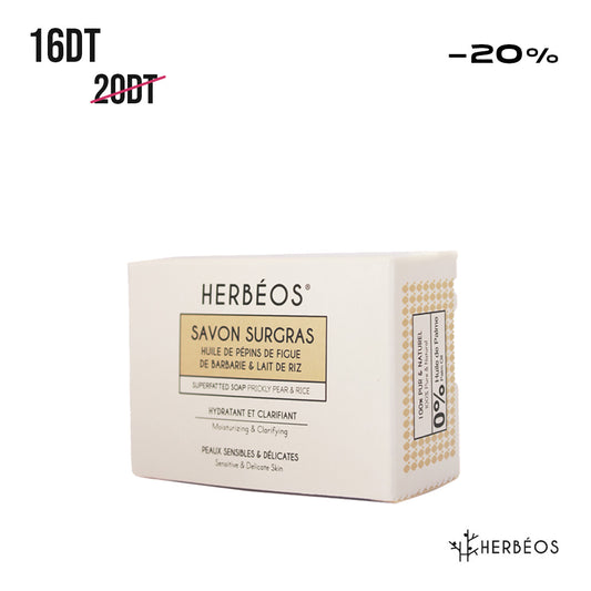 HERBÉOS™ | Savon Surgras Nettoyant Hydratant Peaux Sensibles 100 gr