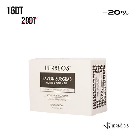 HERBÉOS™ | Savon Surgras Nettoyant Régénérant Peaux Acnéique 100 gr